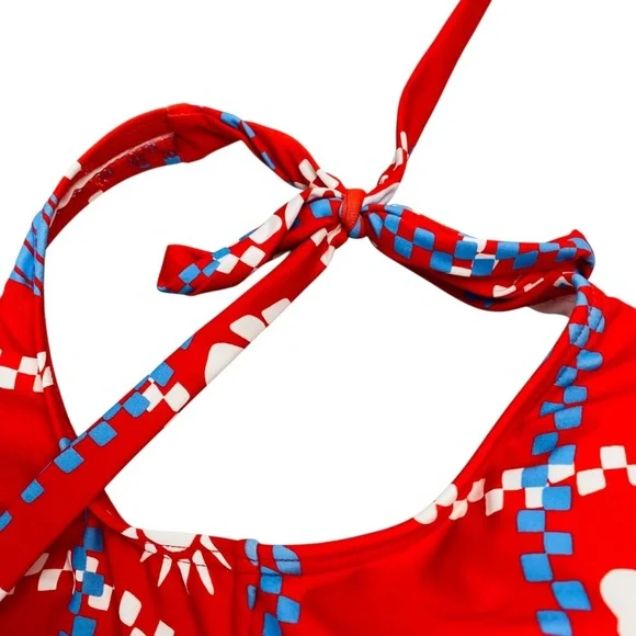 LOFT Beachcomber Plunge Bow Tie One Piece Swimsuit Size M -NWOT - Picture 7 of 9